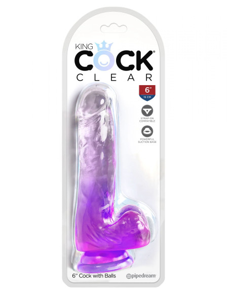 Фиолетовый фаллоимитатор с мошонкой на присоске 6’’ Cock with Balls - 17,8 см. Фиолетовый фаллоимитатор с мошонкой на присоске 6’’ Cock with Balls - 17,8 см.