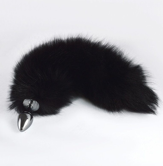 Хромированная анальная пробка с пушистым хвостиком Хромированная анальная пробка с пушистым хвостиком