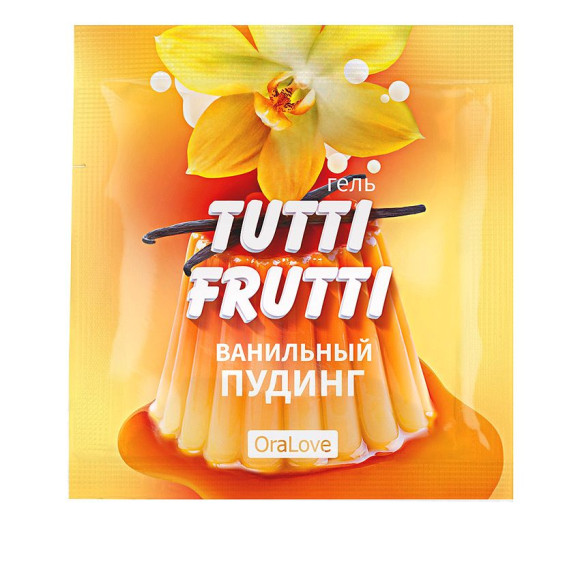 Саше гель-смазки Tutti-frutti со вкусом ванильного пудинга - 4 гр. Саше гель-смазки Tutti-frutti со вкусом ванильного пудинга - 4 гр.
