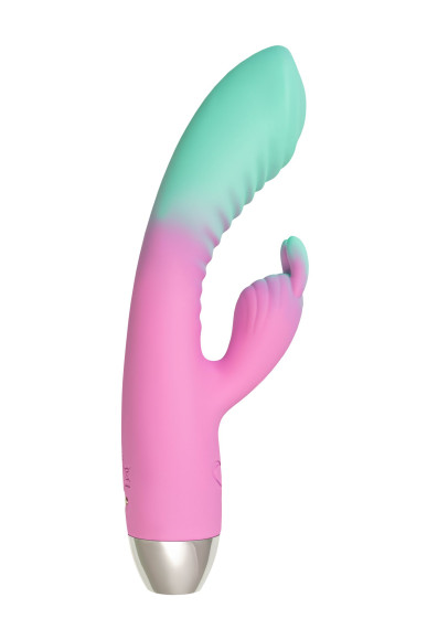 Мятно-розовый вибратор для точки G с клиторальным отростком Orchid - 21 см. Мятно-розовый вибратор для точки G с клиторальным отростком Orchid - 21 см.