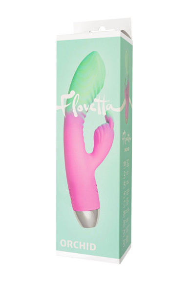 Мятно-розовый вибратор для точки G с клиторальным отростком Orchid - 21 см. Мятно-розовый вибратор для точки G с клиторальным отростком Orchid - 21 см.