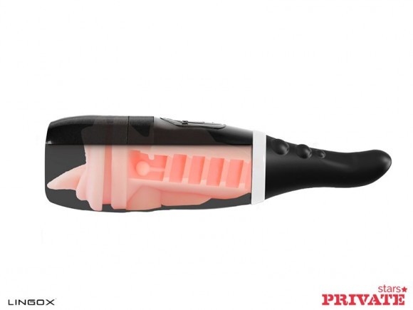 Мастурбатор-ротик Private Anny Aurora Mouth в тубе с хвостиком для массажа простаты