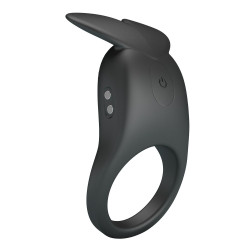 Черное перезаряжаемое виброкольцо Carlton