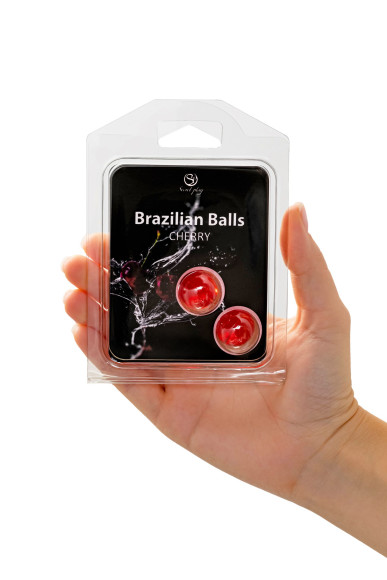 Набор из 2 шариков с массажным маслом Brazilian Balls с ароматом вишни Набор из 2 шариков с массажным маслом Brazilian Balls с ароматом вишни