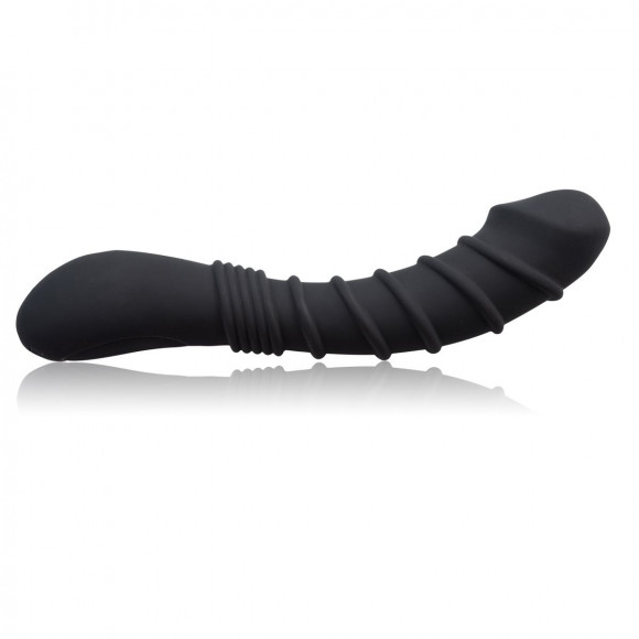 Черный вибромассажер Appetency Wild Ribbed Vibe - 21,5 см.
