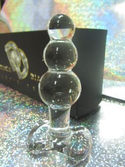 Стеклянная анальная пробка-ёлочка - 11 см.