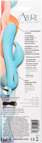 Голубой вибратор-кролик Bunny G - 22,7 см. Голубой вибратор-кролик Bunny G - 22,7 см.