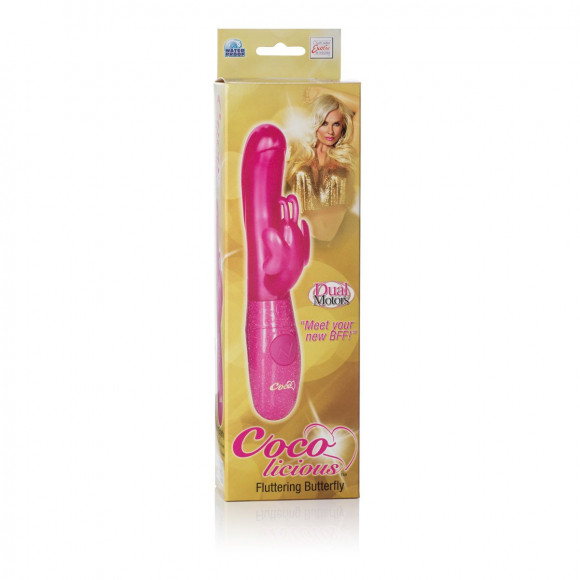 Розовый вибромассажер Fluttering Butterfly Vibes - 22 см.
