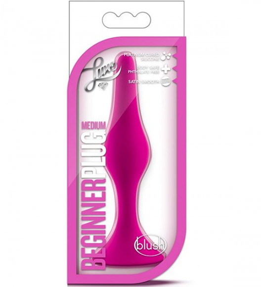 Розовая анальная пробка Beginner Plug Medium - 10,8 см.