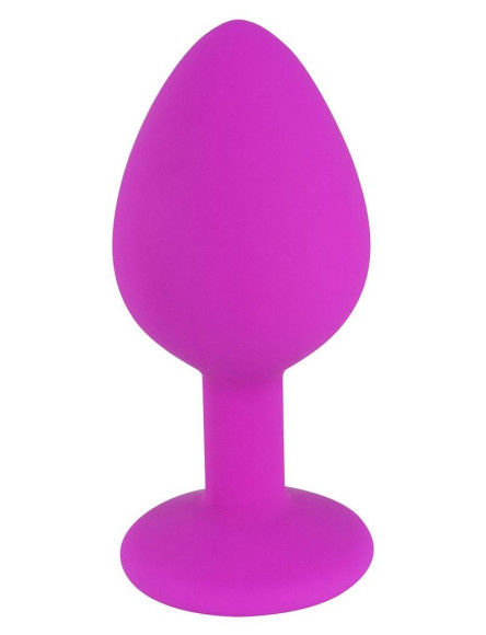 Лиловая средняя силиконовая пробка с прозрачным кристаллом Лиловая средняя силиконовая пробка с прозрачным кристаллом