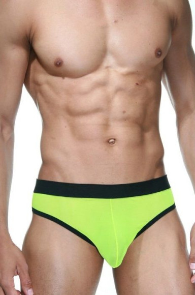 Черно-лаймовые мужские трусы-тонги Черно-лаймовые мужские трусы-тонги