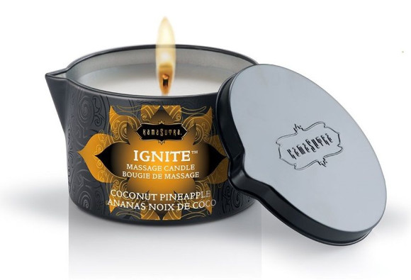 Массажная свеча Ignite Coconut Pineapple с ароматом ананаса и кокоса - 170 гр. Массажная свеча Ignite Coconut Pineapple с ароматом ананаса и кокоса - 170 гр.