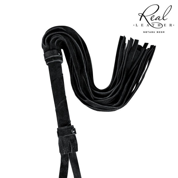 Черная кожаная плеть - 55 см. Черная кожаная плеть - 55 см.