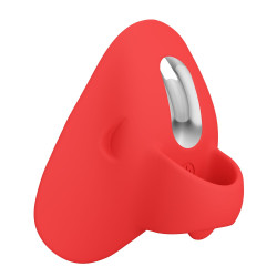 Красный вибратор на палец Carnation