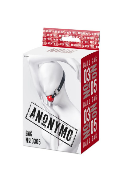 Красный кляп-шар на черных ремешках Anonymo Красный кляп-шар на черных ремешках Anonymo