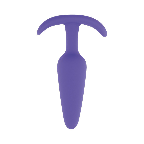 Фиолетовая анальная пробка с ограничителем - 13,5 см. Фиолетовая анальная пробка с ограничителем - 13,5 см.