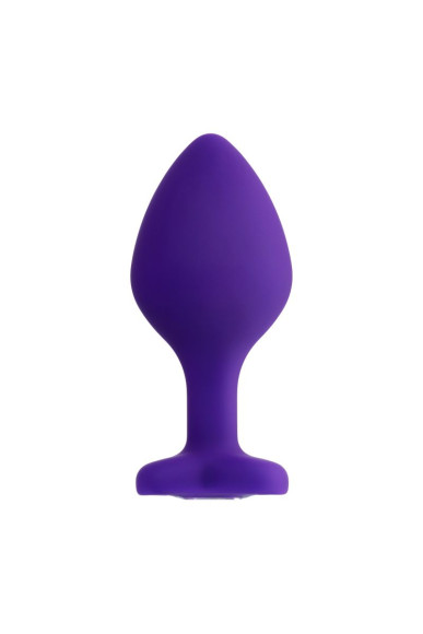 Фиолетовая анальная втулка Diamond Heart с прозрачным кристаллом - 8 см. Фиолетовая анальная втулка Diamond Heart с прозрачным кристаллом - 8 см.