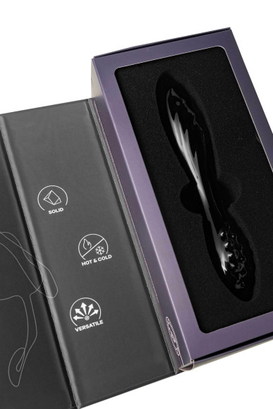 Черный двусторонний фаллоимитатор Dazzling Crystal 1 - 18,5 см. Черный двусторонний фаллоимитатор Dazzling Crystal 1 - 18,5 см.