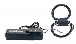 Чёрное эрекционное кольцо с подхватом мошонки и вибрацией X-FACTOR VIBRATING COCK & BALL RINGS