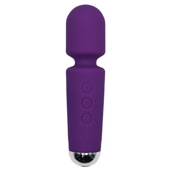Фиолетовый перезаряжаемый мини-wand вибратор - 16 см. Фиолетовый перезаряжаемый мини-wand вибратор - 16 см.