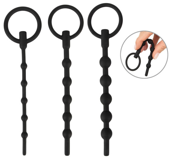 Набор из 3 черных силиконовых уретральных стимуляторов Training Set Набор из 3 черных силиконовых уретральных стимуляторов Training Set