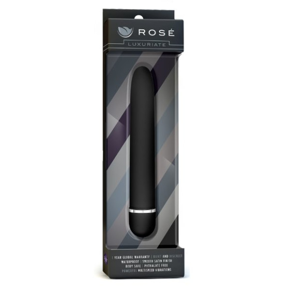 Черный классический вибратор Luxuriate - 17,8 см. Черный классический вибратор Luxuriate - 17,8 см.