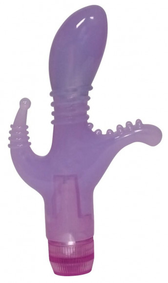 Фиолетовый вибратор для тройной стимуляции