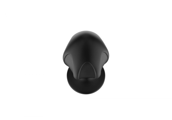 Черная средняя силиконовая анальная пробка с вертикальными бороздками Черная средняя силиконовая анальная пробка с вертикальными бороздками