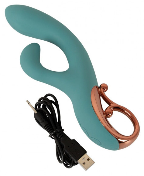 Бирюзовый вибратор-кролик The Magician Rabbit Vibrator - 22,5 см.