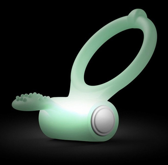 Светящееся в темноте эрекционное виброкольцо Power Clit Светящееся в темноте эрекционное виброкольцо Power Clit