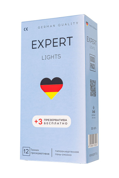 Ультратонкие презервативы EXPERT Lights - 12 шт.(+3 в подарок) Ультратонкие презервативы EXPERT Lights - 12 шт.(+3 в подарок)