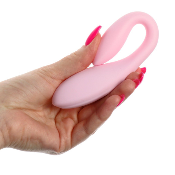 Нежно-розовый вибратор для пар с пультом ДУ Нежно-розовый вибратор для пар с пультом ДУ