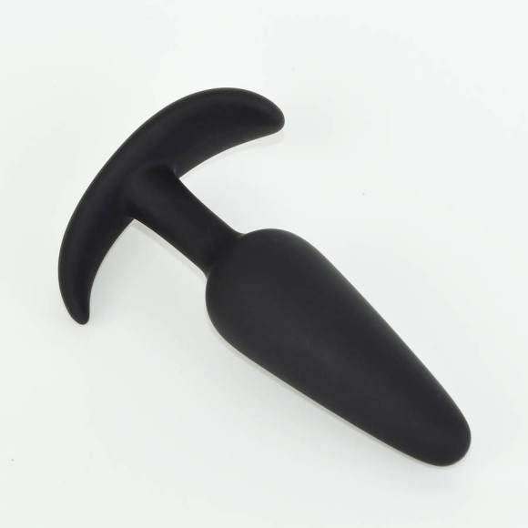 Черная анальная пробка из силикона - 8,5 см. Черная анальная пробка из силикона - 8,5 см.