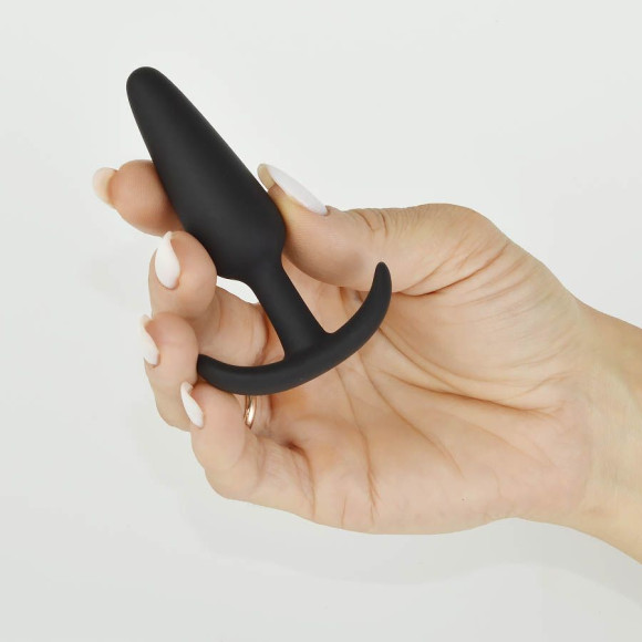 Черная анальная пробка из силикона - 8,5 см. Черная анальная пробка из силикона - 8,5 см.