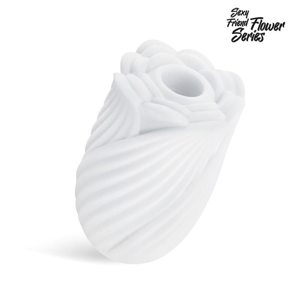 Белый нереалистичный мастурбатор в форме бутона цветка Chloris Белый нереалистичный мастурбатор в форме бутона цветка Chloris