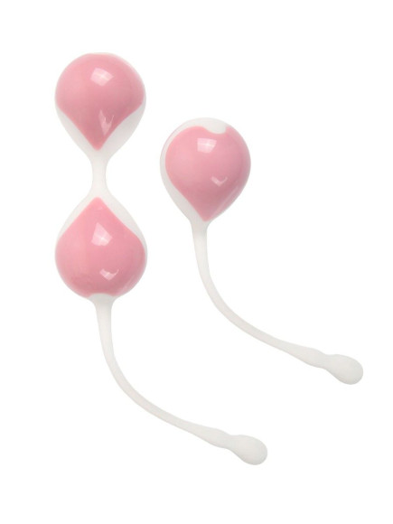 Набор розово-белых вагинальных шариков: двойные и одинарный Набор розово-белых вагинальных шариков: двойные и одинарный