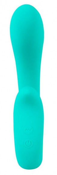 Бирюзовый вибратор NAIRA Dual Heads Vibrator - 17,5 см.