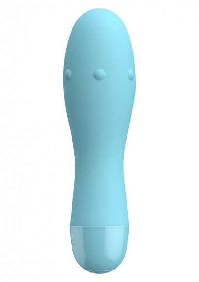 Нежно-голубой вибратор DONNA - 12 см.