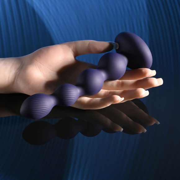 Фиолетовые анальные бусы с вибрацией и вращением Pleasure Orbit - 17,8 см. Фиолетовые анальные бусы с вибрацией и вращением Pleasure Orbit - 17,8 см.