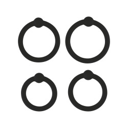 Набор из 4 черных силиконовых эрекционных колец Набор из 4 черных силиконовых эрекционных колец
