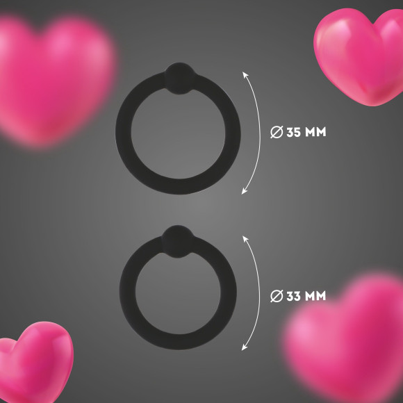 Набор из 4 черных силиконовых эрекционных колец Набор из 4 черных силиконовых эрекционных колец