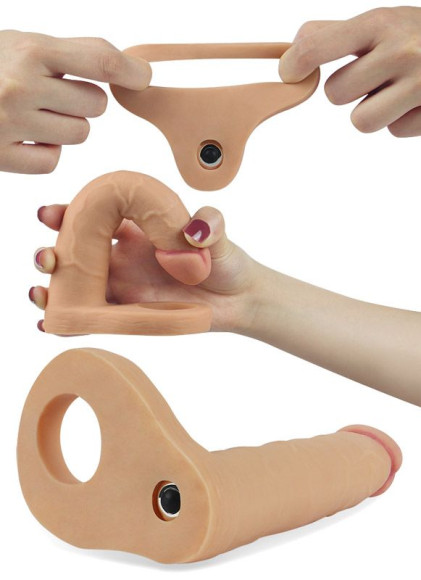 Телесная вибронасадка для двойного проникновения The Ultra Soft Double-Vibrating - 15,8 см. Телесная вибронасадка для двойного проникновения The Ultra Soft Double-Vibrating - 15,8 см.