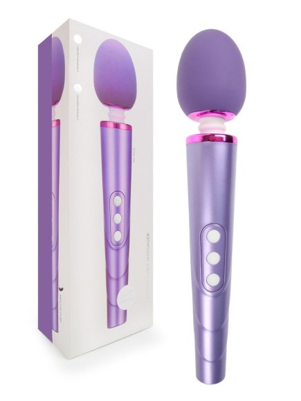 Сиреневый жезловый вибромассажер с головкой на гибкой шее - 25,5 см. Сиреневый жезловый вибромассажер с головкой на гибкой шее - 25,5 см.