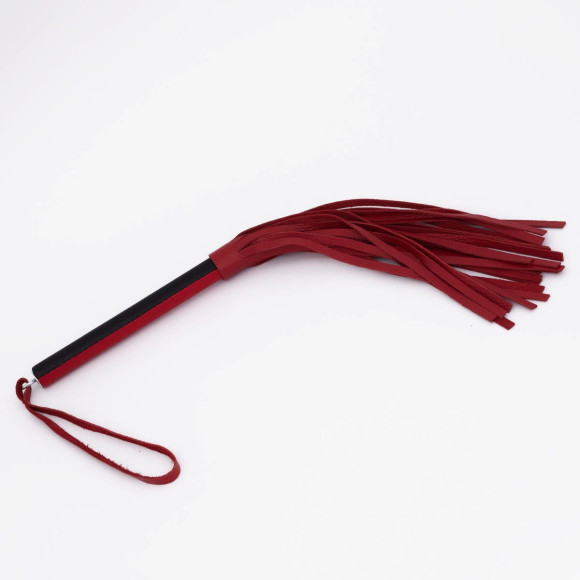 Красно-черный кожаный флоггер - 50 см.