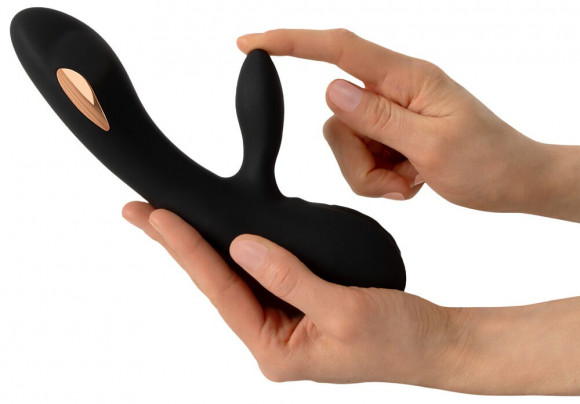 Черный вибратор-кролик с электростимуляцией E-Stim Rabbit Vibrator - 20,5 см.