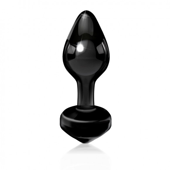 Черная анальная пробка из стекла Icicles No. 44 - 8,5 см.
