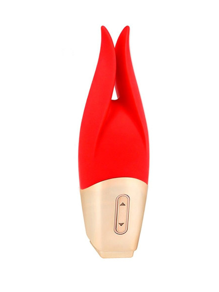 Красный мини-вибратор с раздвоенным кончиком - 12,3 см. Красный мини-вибратор с раздвоенным кончиком - 12,3 см.