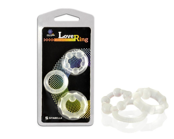 Набор из 3 прозрачных эластичных эрекционных колец Набор из 3 прозрачных эластичных эрекционных колец