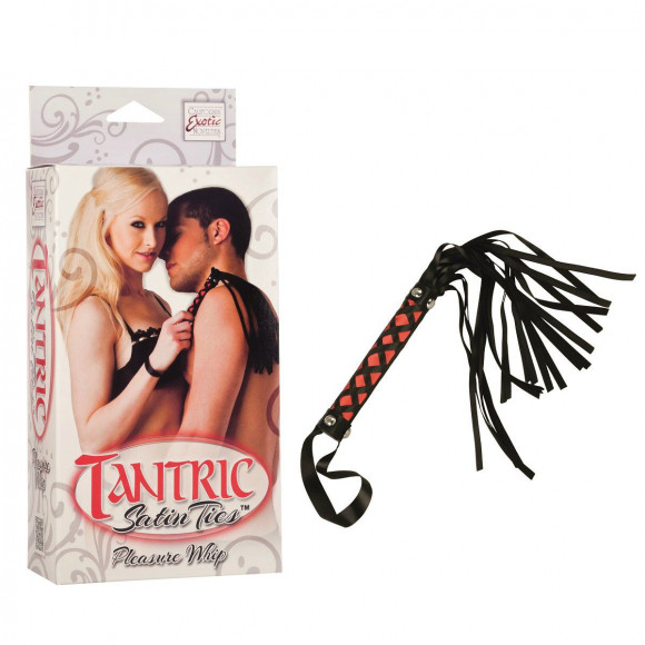 Чёрная плеть с атласной рукоятью TANTRIC Чёрная плеть с атласной рукоятью TANTRIC