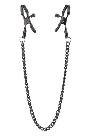 Черные зажимы на соски на цепочке Deluxe Nipple Clamps Черные зажимы на соски на цепочке Deluxe Nipple Clamps